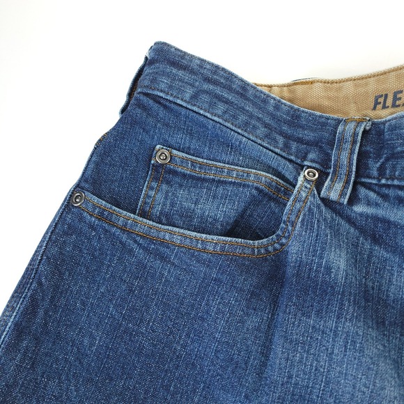 Duluth Trading Flex Ballroom Jeans Mens 36x28 Blue Denim Relaxed Fit - Picture 4 of 12